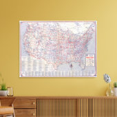 道路地図の統一された州 キャンバスプリント (インサイチュ (リビング))