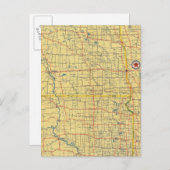 道路地図N&Sダコタ ポストカード (正面/裏面)