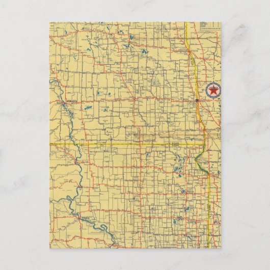 道路地図N&Sダコタ ポストカード (正面)