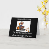 道路工事の労働者 カード (黄色い花)