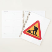 道路工事前方サイン建築ゾー警告ン プランナー手帳 (ディスプレー)