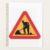 道路工事前方サイン建築ゾー警告ン プランナー手帳 (正面)