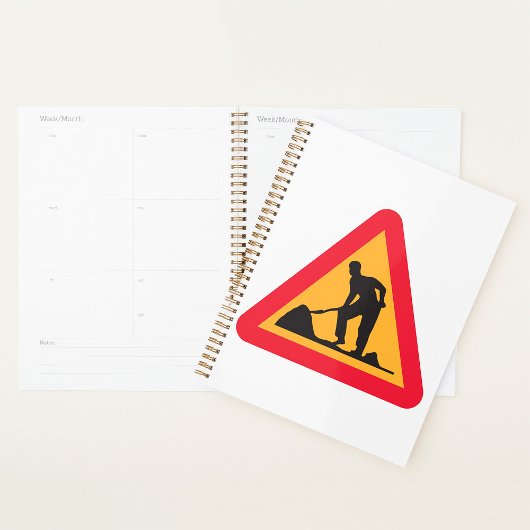 道路工事前方サイン建築ゾー警告ン プランナー手帳