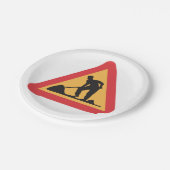 道路工事前方サイン建築ゾー警告ン ペーパープレート (アングル)