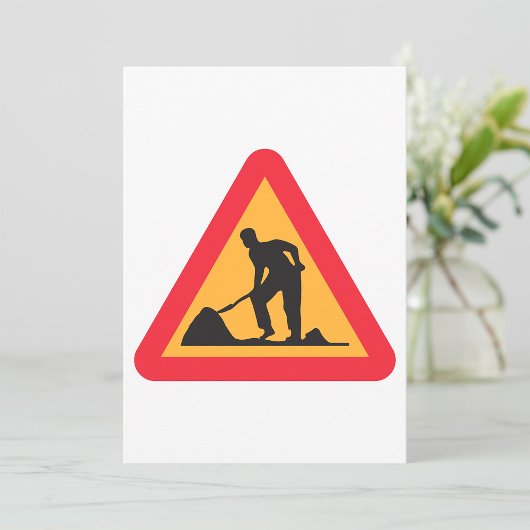 道路工事前方サイン建築ゾー警告ン 招待状