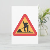 道路工事前方サイン建築ゾー警告ン 招待状 (スタンド正面)