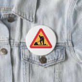 道路工事前方サイン建築ゾー警告ン 缶バッジ (インサイチュ)