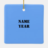 道路建築シルエットクリスマスオーナメント セラミックオーナメント (裏面)