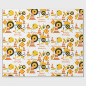 道路建築ハッピーバースデー パーソナライズされた ラッピングペーパー (フラット)