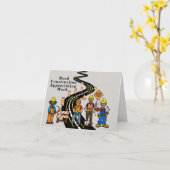 道路建築感謝週間グリーティングカード カード (黄色い花)