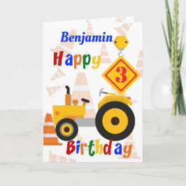 道路建築車3rd誕生日 カード