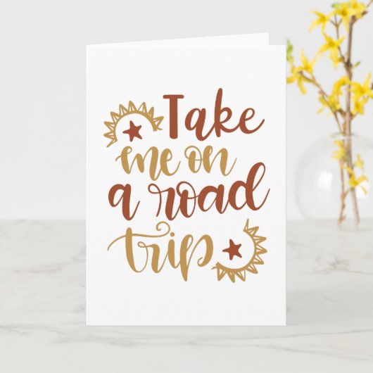 道路旅行に行く カード (黄色い花)