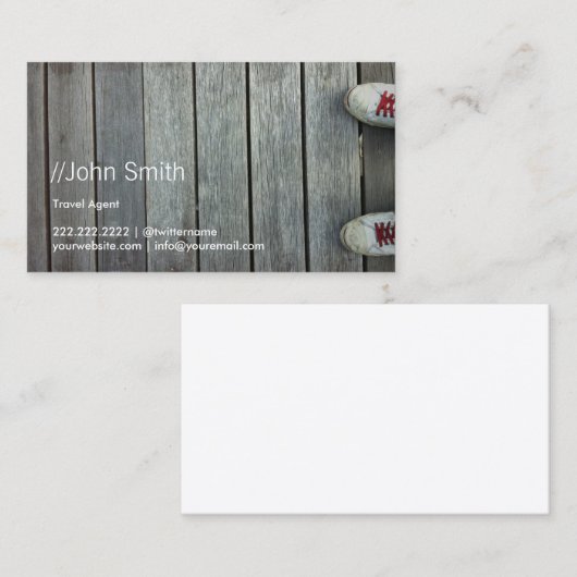 . .道路旅行名刺の靴 名刺 (正面/裏面)