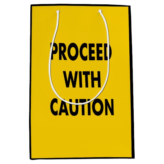 道路標識に注意を払って進む ミディアムペーパーバッグ (正面)