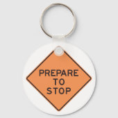 道路標識ストップの準備 キーホルダー (正面)