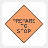 道路標識ストップの準備 スクエアシール (正面)