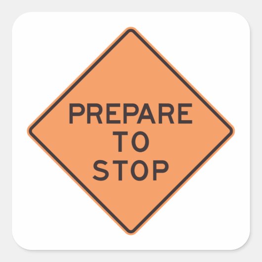 道路標識ストップの準備 スクエアシール (正面)