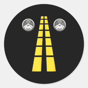 道路標識付きシカのヘッドライト カップルコスチューム ラウンドシール