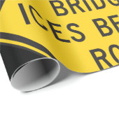 道路標識冬の安全の前に橋の氷 ラッピングペーパー (ロールコーナー)