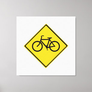 道路標識自転車 キャンバスプリント