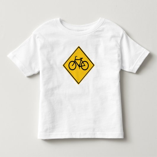 道路標識自転車 トドラーTシャツ (正面)
