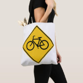 道路標識自転車 トートバッグ (クローズアップ)