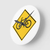 道路標識自転車 ラウンド壁時計 (傾斜)
