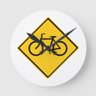 道路標識自転車 ラウンド壁時計