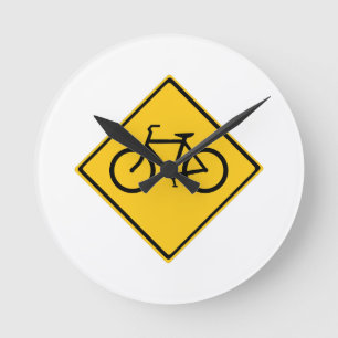 道路標識自転車 ラウンド壁時計