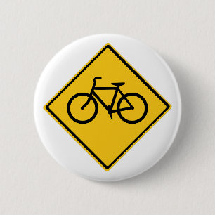 道路標識自転車 缶バッジ