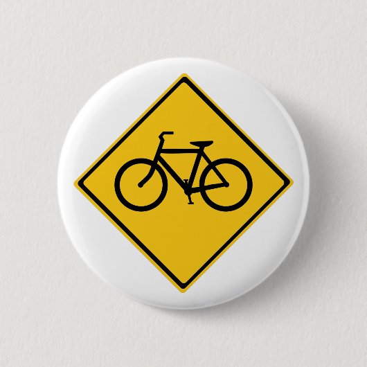 道路標識自転車 缶バッジ (正面)