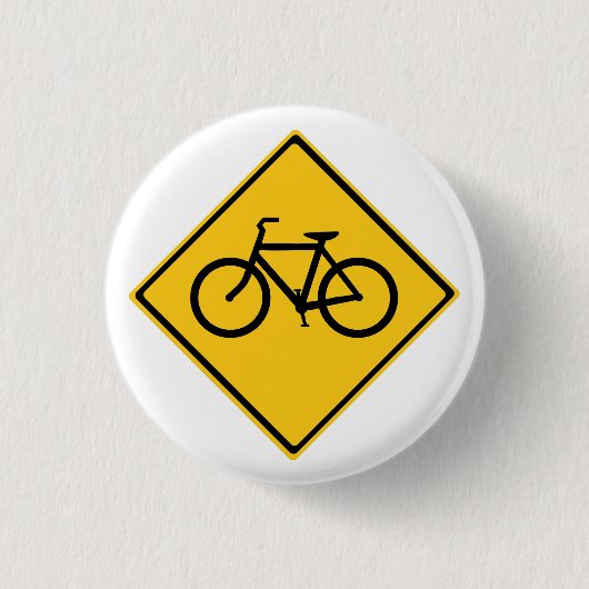 道路標識自転車 缶バッジ (正面)