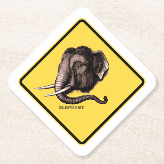 道路標識象 ペーパーコースター (正面)