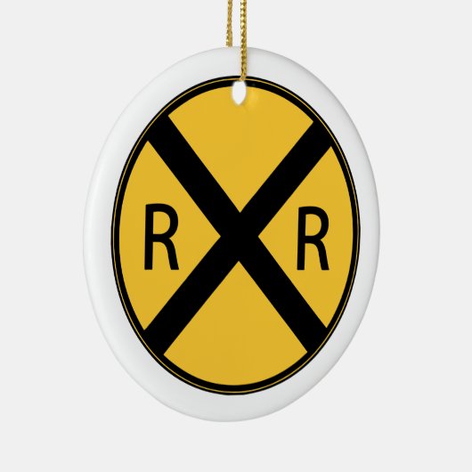 道路標識鉄道交差点 セラミックオーナメント (右)