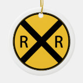 道路標識鉄道交差点 セラミックオーナメント (正面)
