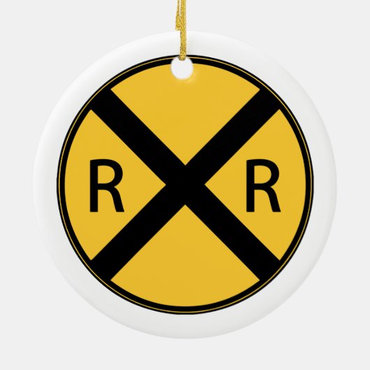 道路標識鉄道交差点 セラミックオーナメント (裏面)