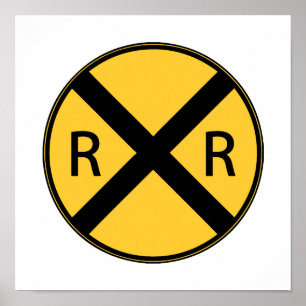 道路標識鉄道交差点 ポスター