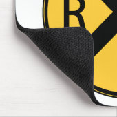 道路標識鉄道交差点 マウスパッド (コーナー)