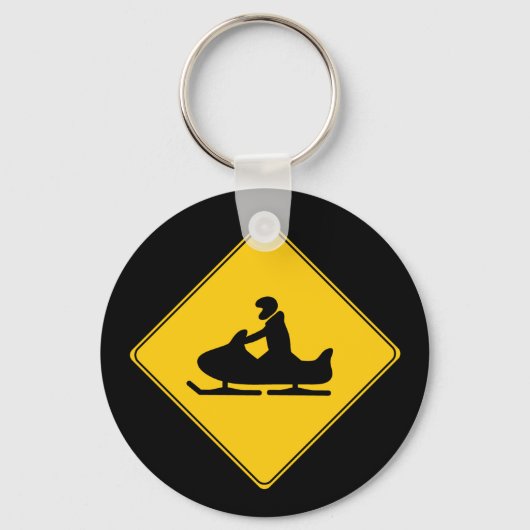 道路標識 – スノーモービル キーホルダー (正面)