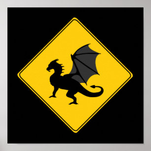 道路標識 – ドラゴンポスター ポスター