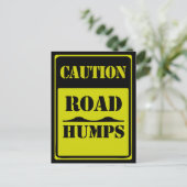 道路標識 注意 路面の凸凹 ポストカード (スタンド正面)