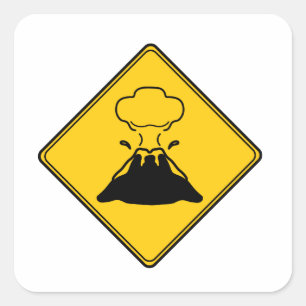 道路標識 – 火山 スクエアシール
