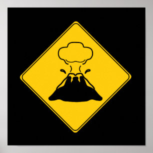 道路標識 – 火山 ポスター