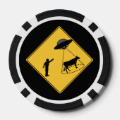 道路標識 – 牛とUFO ポーカーチップ (裏面)