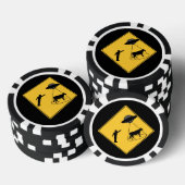道路標識 – 牛とUFO ポーカーチップ (積み重ね)