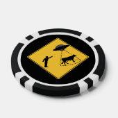道路標識 – 牛とUFO ポーカーチップ (シングル)