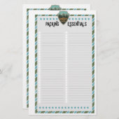 道路空白の旅行の梱包要項リスト 便箋 (正面/裏面)