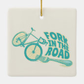 道路自転車のおもしろいフォーク セラミックオーナメント (裏面)