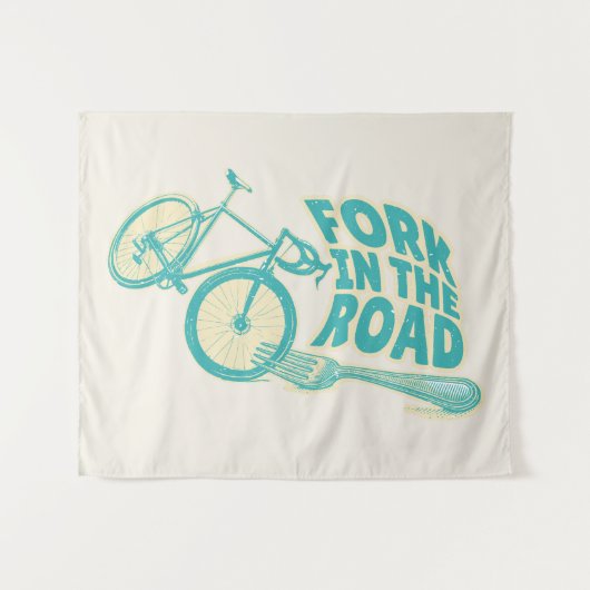 道路自転車のおもしろいフォーク タペストリー (正面(横))