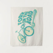 道路自転車のおもしろいフォーク タペストリー (正面)